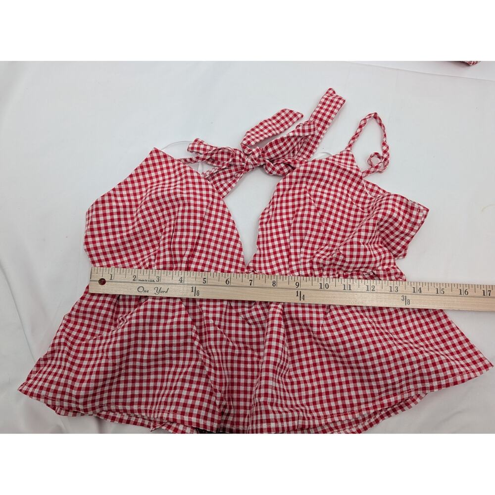 NWT Lille Red White Gingham Camisole Shorts Set Size 6 Vacation Summer Festival - Picture 9 of 12